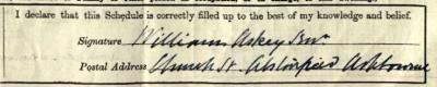 Signature on 1911 Census Return