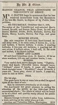 Hanson Grange sale 1878