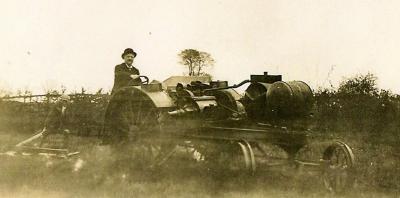 Thomas Edward Wright 2 On a an early type of tractor at Kniveton