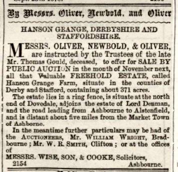 Hanson Grange sale 1878 1 Hanson Grange Sale 1878
